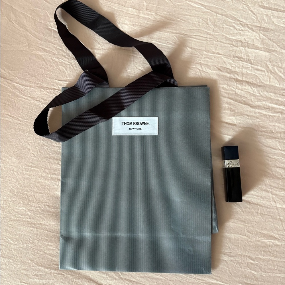Authentic Thom Browne Gray Tote paper Bag